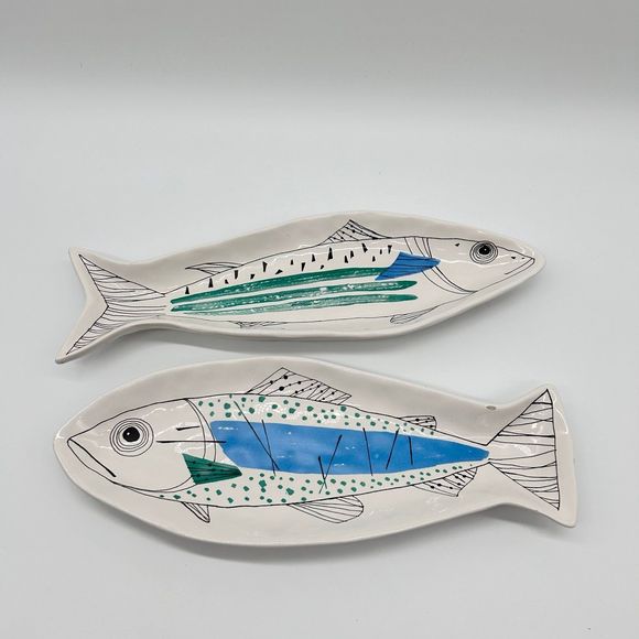 Pompano Collection modern fish plate (Ajml) - Picture 1 of 6
